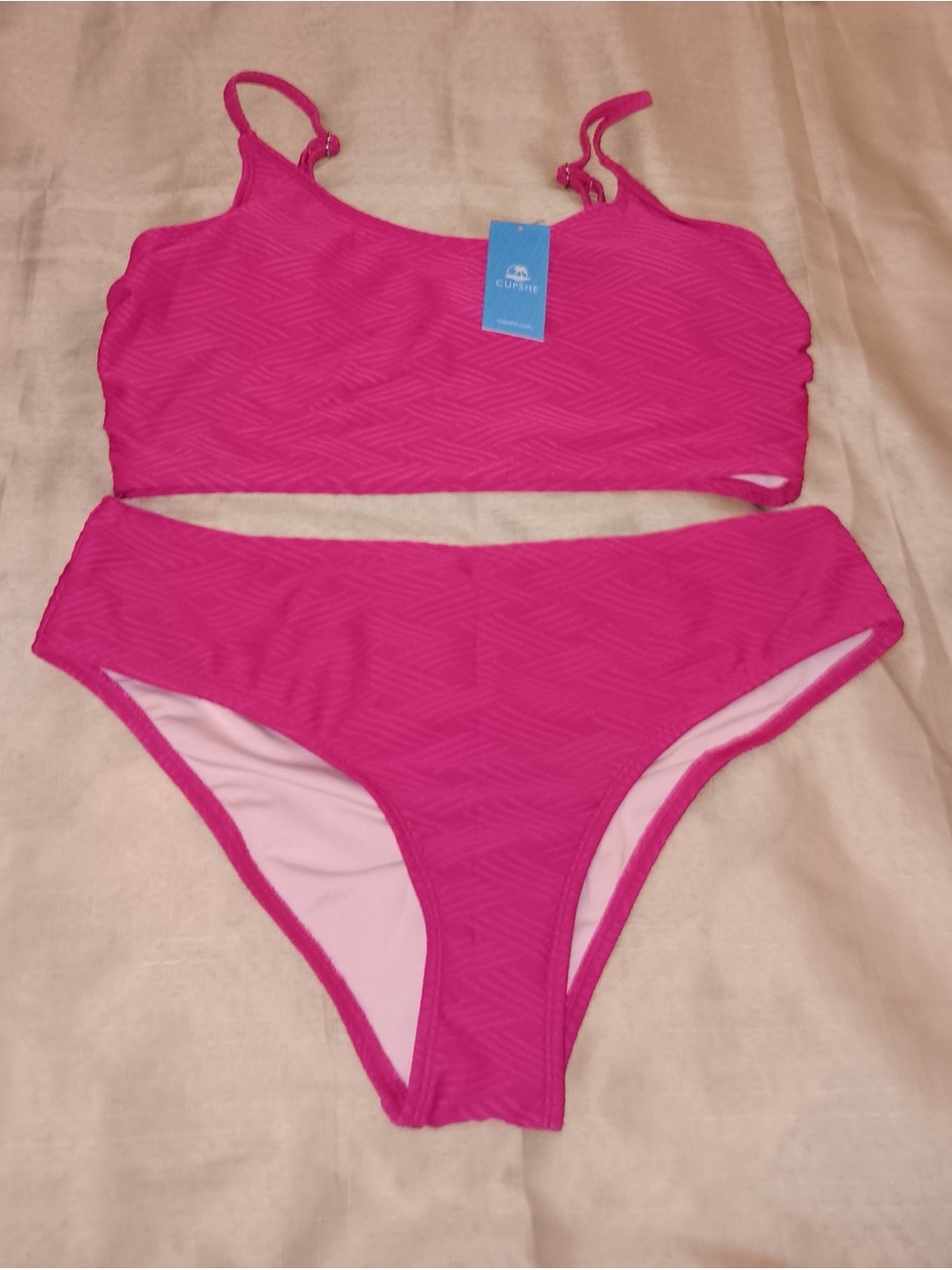 Cupshe Hot Pink Two-Piece Bikini